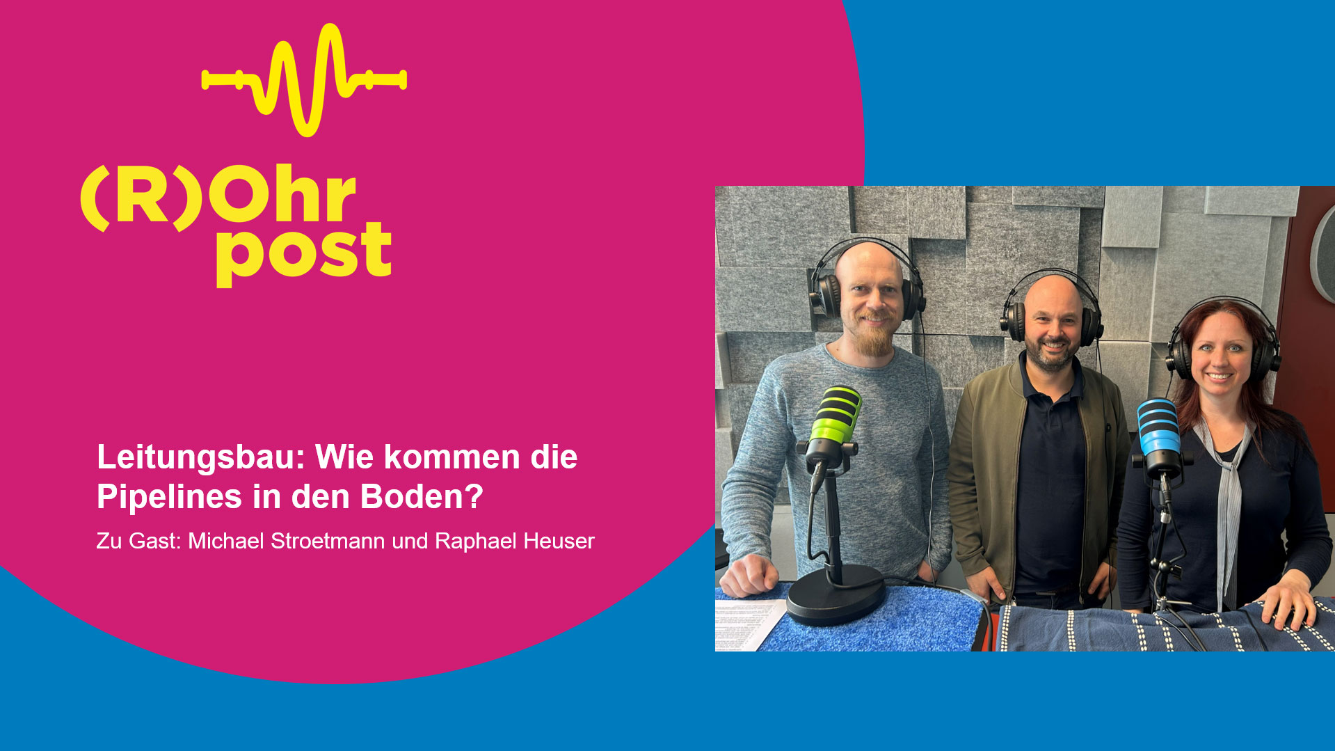 Nina-Maria Haupt aus der Kommunikationsabteilung und Michael Stroetmann und Raphael Heuser aus dem Fachbereich Technische Projekte